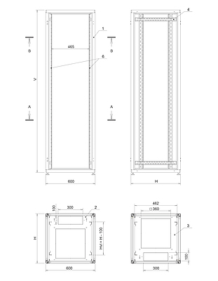 Produkt Rozvaděč LC-50 42U, 600x1000 RAL 7035, skleněné dveře - Solarix - Stojanové 19"
