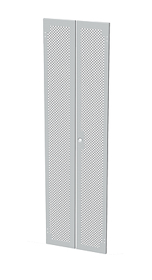 Produkt Dveře plechové s perforací LC-50, 42U, šířky 600, dvoukřídlé RAL7035, 1-b zámek - Solarix - Příslušenství
