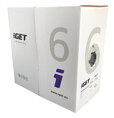 Produkt Síťový kabel iGET CAT6 UTP PVC Eca 305m/box - iGET - Kabely drát