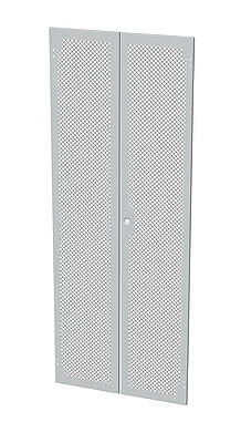 Produkt Dveře plechové s perforací LC-50, 42U, šířky 800, dvoukřídlé RAL7035, 1-b zámek - Solarix - Příslušenství