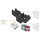 Produkt Samořezný keystone Solarix CAT6 UTP SXKJ-6-UTP-RAL-SA, RAL FIT moduly, SECURE CAP, Component Level a 4PPoE certifikace - Solarix - Keystony