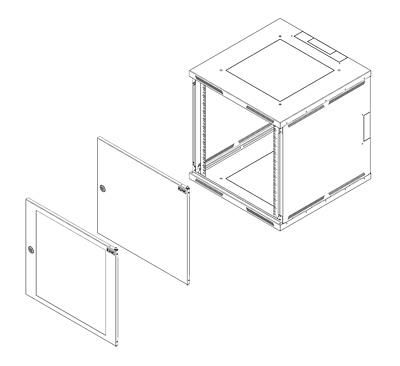 Produkt Rozvaděč nástěnný SENSA 21U 600mm, dveře sklo, RAL 7035, SENSA-21U-66-11-G - Solarix - Nástěnné 19"