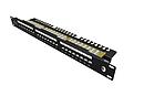 Produkt 19" patch panel Solarix 24 x RJ45 CAT6 UTP s vyvazovací lištou 1U SX24L-6-UTP-BK-N - Solarix - Patch panely