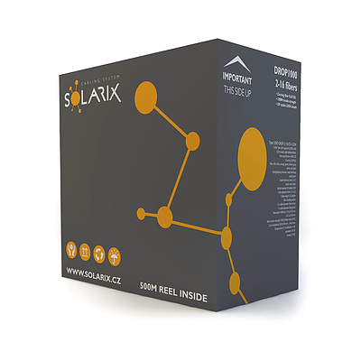 Produkt DROP1000 kabel Solarix 16vl 9/125 3,6mm LSOH E<sub>ca</sub> černý 500m SXKO-DROP-16-OS-LSOH - Solarix - Kabel optický