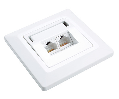 Produkt Zásuvka Solarix CAT5E UTP 2 x RJ45 pod omítku bílá SX9-2-5E-UTP-WH - Solarix - Zásuvky