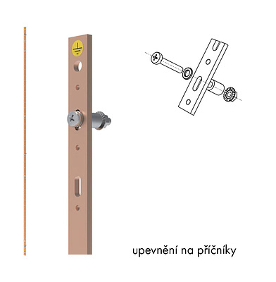 Produkt Uzemňovací lišta Cu 5X20 45U se závitem M6 - Solarix - Příslušenství