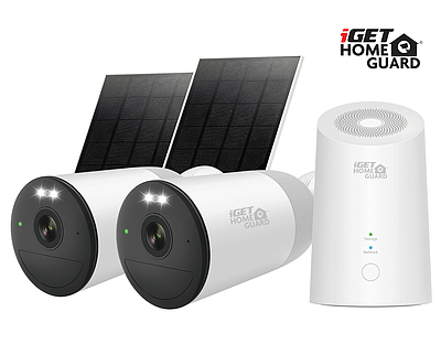 Produkt iGET HOMEGUARD HGWNK108402S - Wire-free 2K NVR 10CH + 2x bateriová kamera se solárními panely - iGET - Zabezpečení