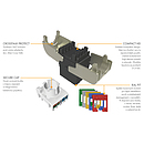 Produkt Samořezný keystone Solarix CAT6A UTP SXKJ-10G-UTP-RAL-SA, RAL FIT moduly, Component Level a 4PPoE certifikace - Solarix - Keystony