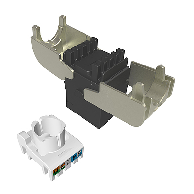 Produkt Samořezný keystone Solarix CAT6A UTP SXKJ-10G-UTP-RAL-SA, RAL FIT moduly, Component Level a 4PPoE certifikace - Solarix - Keystony