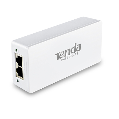 Produkt Tenda PoE30G-AT Gigabit Power Injector, 30W, 48V, 802.3at/802.3af,PD Autodet., 2x GbE LAN - Tenda - PoE injektory