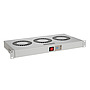 Produkt Chladící jednotka 19" 1U 2 ventilátory s bimetalovým termostatem RAL 7035 do 19" lišt VJ19-2-T-G - Solarix - 19" příslušenství