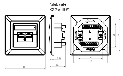 Produkt Zásuvka Solarix CAT5E UTP 1 x RJ45 pod omítku bílá SX9-1-5E-UTP-WH - Solarix - Zásuvky