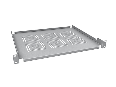 Produkt Police 19" 1U 350mm ukládací plato RAL 7035 úchyt na přední lišty UP-03-G - Solarix - 19" příslušenství