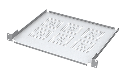 Produkt Police 19" 1U 350mm ukládací plato RAL 7035 úchyt na přední lišty UP-03-G - Solarix - 19" příslušenství