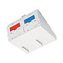 Produkt Modul French style Solarix 45 x 45mm pro 2 keystony úhlový bílý SXF-M-2-45-WH-U - Solarix - Zásuvky