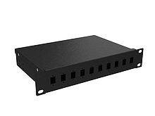 Produkt Vana optická 10" 1U BK včetně čela SC 10 portů simplex FO-10-1-10SCS-B - Solarix - Optické vany a čela