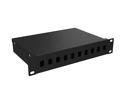 Produkt Vana optická 10" 1U BK včetně čela SC 10 portů simplex FO-10-1-10SCS-B - Solarix - Optické vany a čela