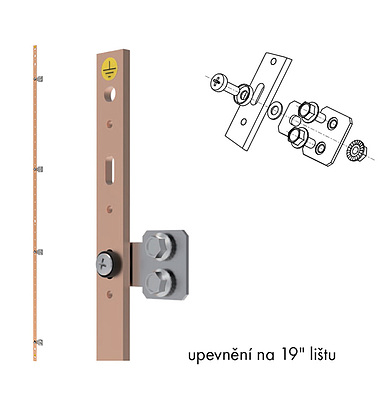 Produkt Uzemňovací lišta Cu 5X20 42U se závitem M6 - Solarix - Příslušenství