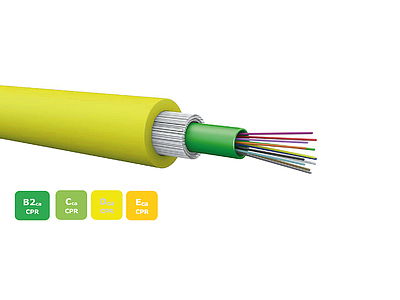 Produkt Univerzální kabel CLT DRAKA 4vl 9/125 LSOHFR B2<sub>ca</sub>-s1a,d1,a1 OS2 A1 3.0kN žlutý - Draka - Kabel optický