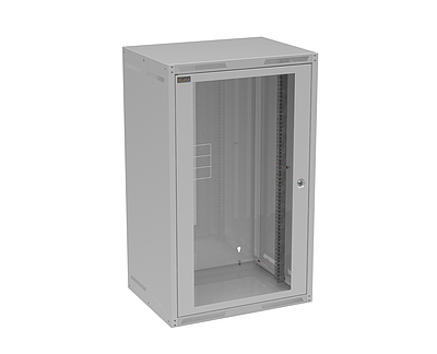 Produkt Rozvaděč nástěnný GrandN 20U 450mm, dveře sklo, RAL 7035, GrandN-20U-645-11-G - Solarix - Nástěnné 19"