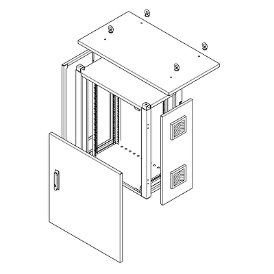 Produkt Rozvaděč termoizolovaný LC-07 24U 700x600 RAL7035 ventilace v obou bočnicích LC-07-24U-76-25002-02-G - Solarix - Venkovní termoizolovaný