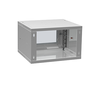 Produkt Rozvaděč nástěnný skládaný SENSA LITE 6U 450mm, dveře sklo, RAL 7035, SENSA-L-6U-545-11-G - Solarix - Nástěnné 19"