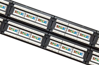 Produkt 19" patch panel Solarix 48 x RJ45 CAT5E UTP 150 MHz černý 2U SX48-5E-UTP-BK - Solarix - Patch panely