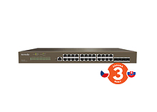 Produkt Tenda TEG5328F Managed L3 Gigabit Switch, 24x RJ45 10/100/1000 Mb/s, 4x SFP 1 Gb/s, Fanless - Tenda - Switche